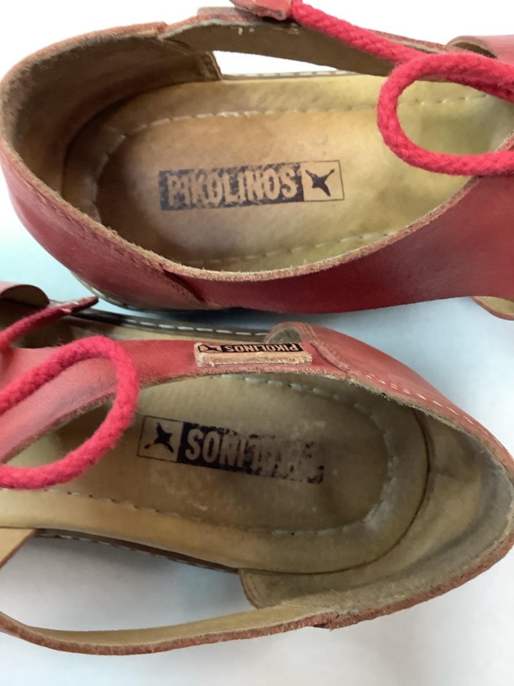 Pikolinos Alcudia Red Lace-Up Sandals Sz 40, US Sz 9-9.5 - Picture 7 of 9